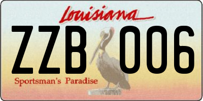 LA license plate ZZB006