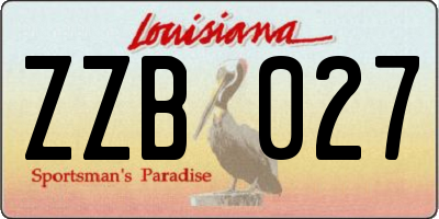 LA license plate ZZB027