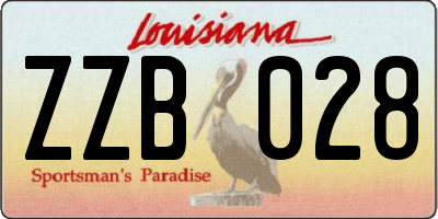 LA license plate ZZB028