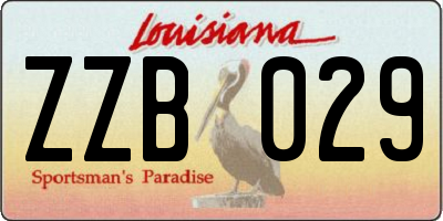 LA license plate ZZB029