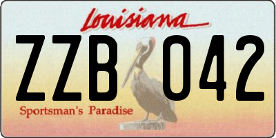 LA license plate ZZB042