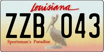 LA license plate ZZB043