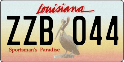 LA license plate ZZB044