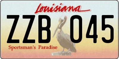 LA license plate ZZB045