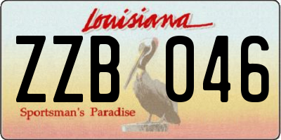 LA license plate ZZB046