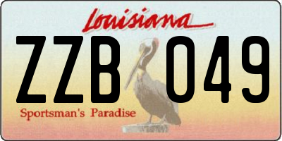 LA license plate ZZB049