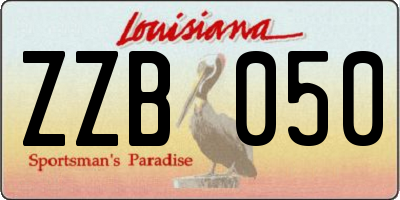 LA license plate ZZB050