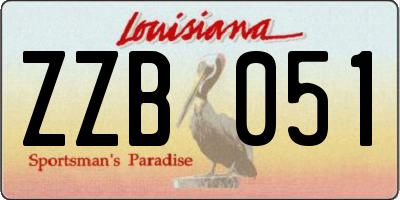 LA license plate ZZB051