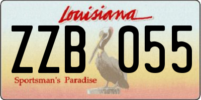 LA license plate ZZB055