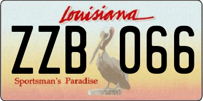 LA license plate ZZB066