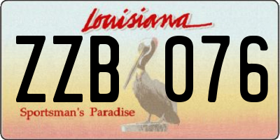 LA license plate ZZB076