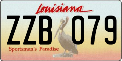 LA license plate ZZB079