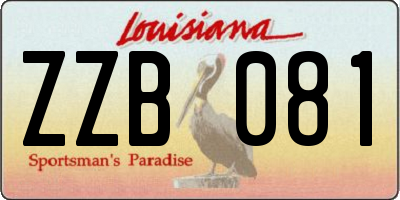 LA license plate ZZB081