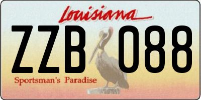 LA license plate ZZB088