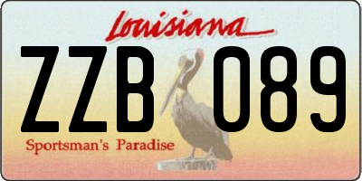 LA license plate ZZB089