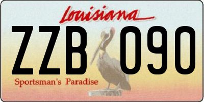 LA license plate ZZB090