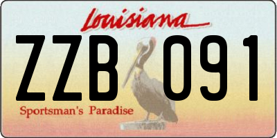 LA license plate ZZB091