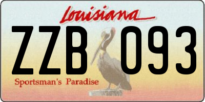 LA license plate ZZB093