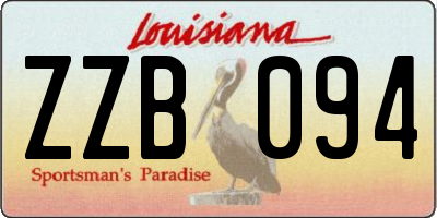 LA license plate ZZB094