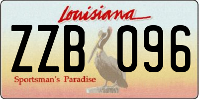 LA license plate ZZB096