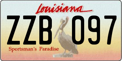 LA license plate ZZB097