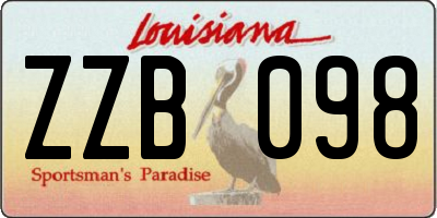 LA license plate ZZB098