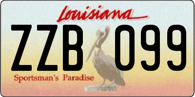 LA license plate ZZB099