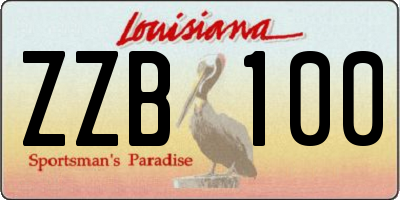 LA license plate ZZB100