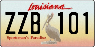 LA license plate ZZB101