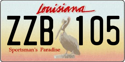 LA license plate ZZB105