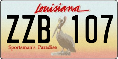 LA license plate ZZB107