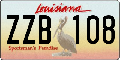 LA license plate ZZB108