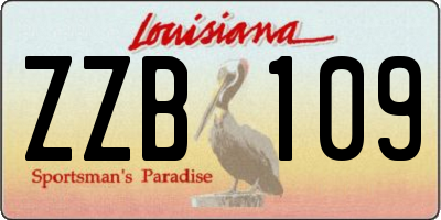 LA license plate ZZB109