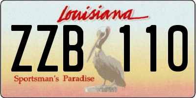 LA license plate ZZB110