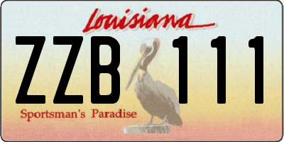 LA license plate ZZB111