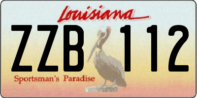 LA license plate ZZB112