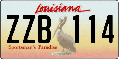 LA license plate ZZB114