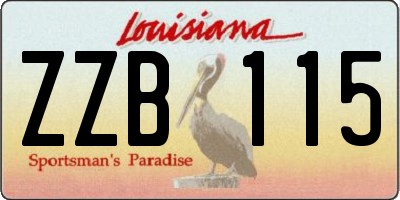 LA license plate ZZB115