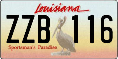 LA license plate ZZB116