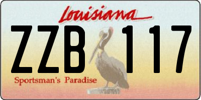 LA license plate ZZB117