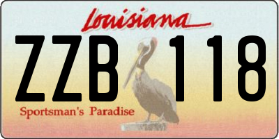 LA license plate ZZB118