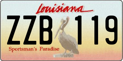 LA license plate ZZB119