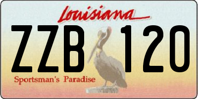 LA license plate ZZB120