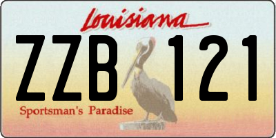 LA license plate ZZB121