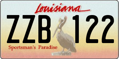 LA license plate ZZB122