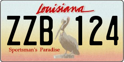 LA license plate ZZB124