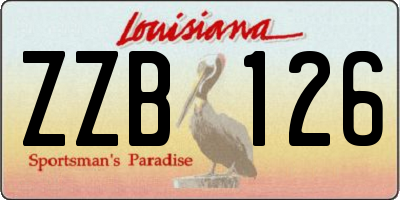 LA license plate ZZB126
