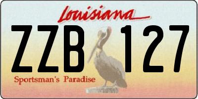 LA license plate ZZB127