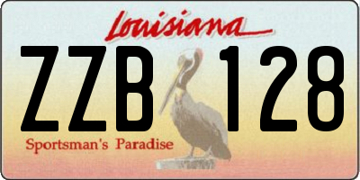 LA license plate ZZB128