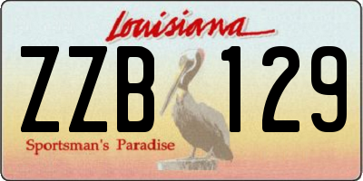 LA license plate ZZB129